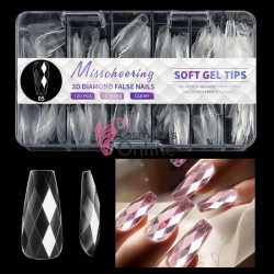 Tipsuri Diamond Soft Gel 120 bucati Transparente TPS35-05 Coffin